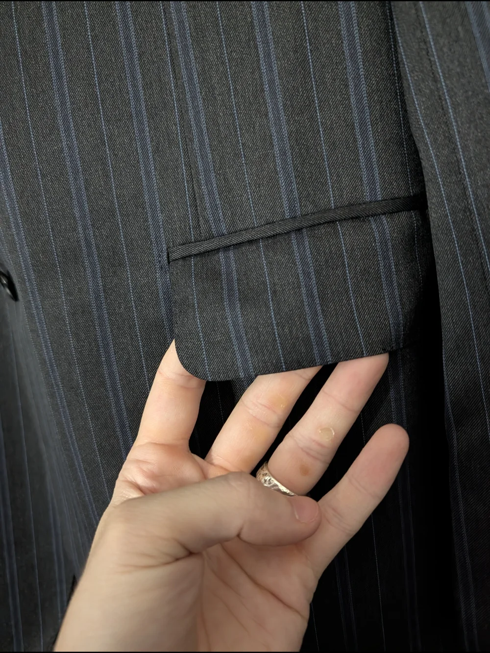 BRIONI Charcoal/Blue Striped SOFT Wool Two-Button Italian Sport Coat 48L